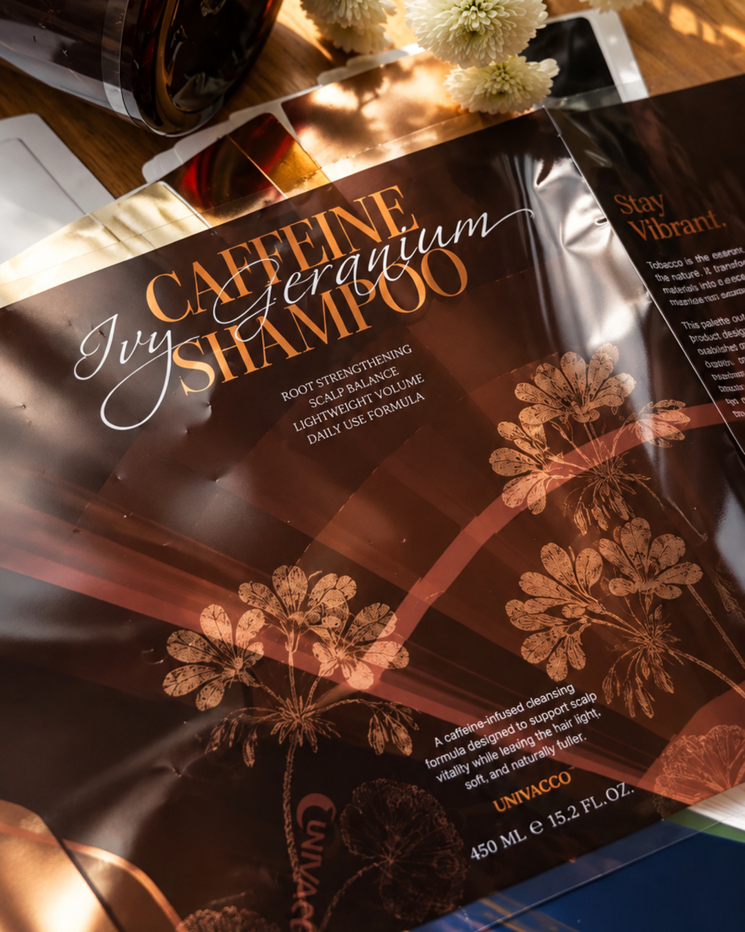 CG-71A Copper Gold caffeine shampoo packaging and color sample