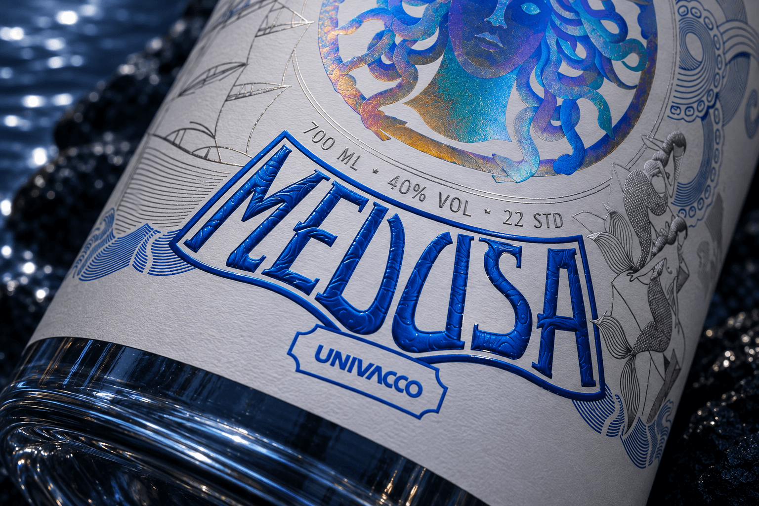 MEDUSA Blue Hot Stamping and Embossing